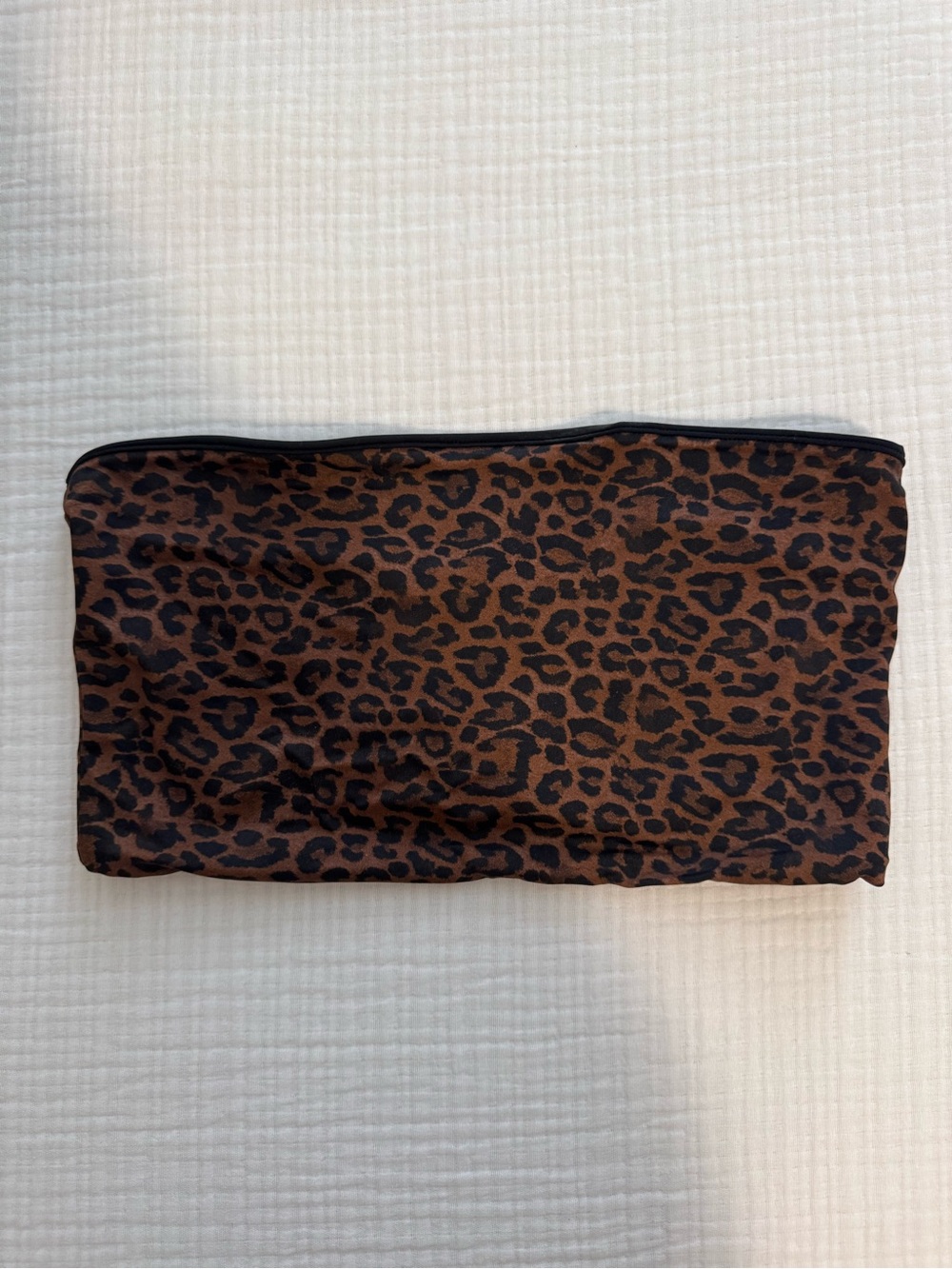 Kendall & Kylie Leopard Print Bandeau Top - Brown/Black